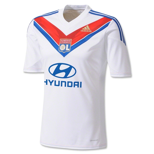 13-14 Olympique Lyonnais #18 Gomis Home White Jersey Shirt - Click Image to Close